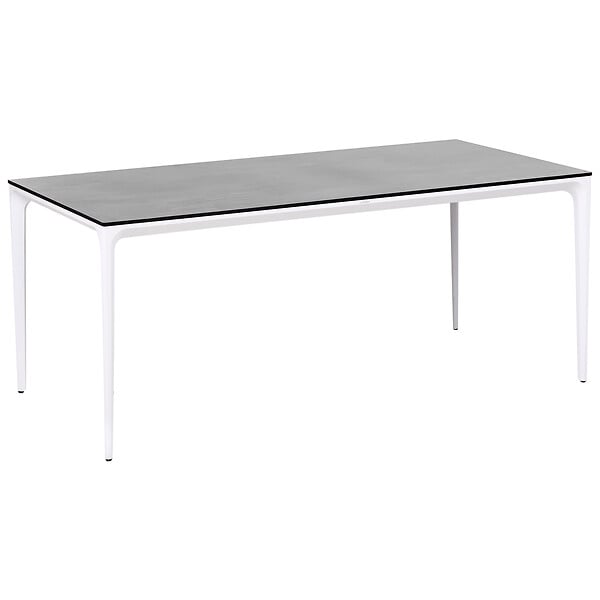 BELIANI - Table de salle à manger de jardin SOVARETO 180 cm 90 cm Effet pierre Gris foncé - large