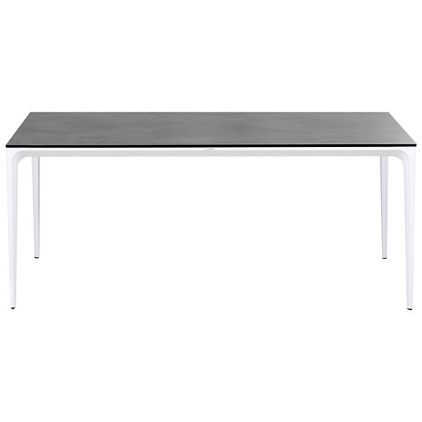 BELIANI - Table de salle à manger de jardin SOVARETO 180 cm 90 cm Effet pierre Gris foncé - large