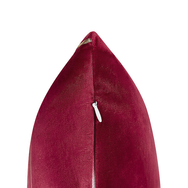 BELIANI - Lot de 2 coussins décoratifs PINUS Velours 45 x 45 cm Rouge Motif géométrique - large