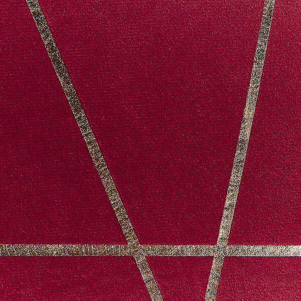 BELIANI - Lot de 2 coussins décoratifs PINUS Velours 45 x 45 cm Rouge Motif géométrique - large