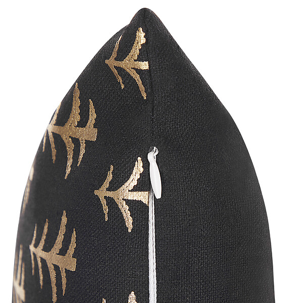 BELIANI - Lot de 2 coussins décoratifs LEROY Coton 45 x 45 cm Noir Motif de Noël - large