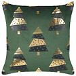 BELIANI - Lot de 2 coussins décoratifs GOLDSPRUCE Velours 45 x 45 cm Vert Motif de Noël - vignette