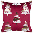 BELIANI - Lot de 2 coussins décoratifs GOLDSPRUCE Velours 45 x 45 cm Rouge Motif de Noël - vignette