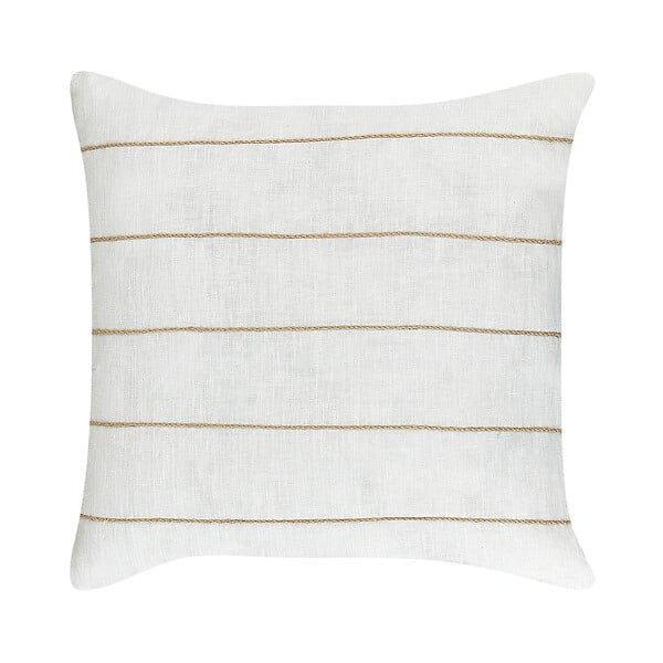 BELIANI - Lot de 2 coussins décoratifs MILAS Lin 50 x 50 cm Blanc À rayure - large