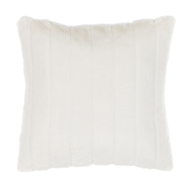 BELIANI - Lot de 2 coussins décoratifs PUMILA Fourrure synthétique 45 x 45 cm Blanc Unicolore - large
