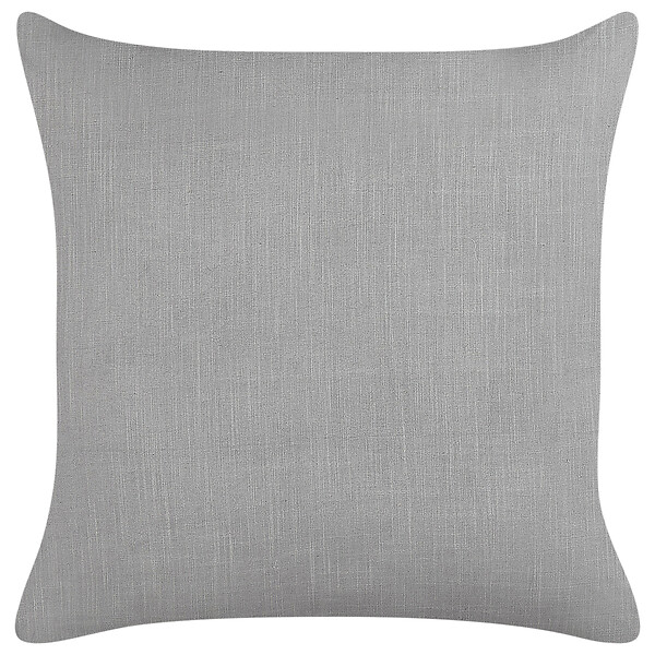 BELIANI - Lot de 2 coussins décoratifs MILAS Lin 50 x 50 cm Gris À rayure - large