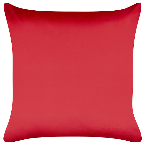 BELIANI - Lot de 2 coussins décoratifs MARSHMALLOW Velours 45 x 45 cm Rouge Motif de Noël - large