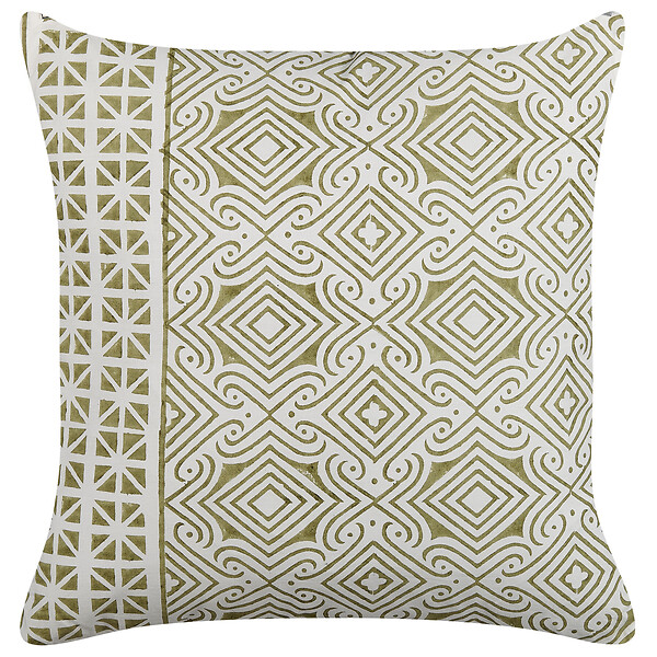 BELIANI - Lot de 2 coussins décoratifs LARICS Coton 45 x 45 cm Vert Motif oriental - large