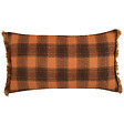BELIANI - Lot de 2 coussins décoratifs BARJA 40 x 70 cm Orange À carreaux - vignette