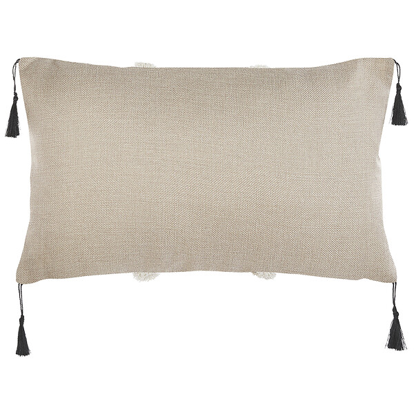 BELIANI - Lot de 2 coussins décoratifs PULMONARIA 30 x 50 cm Beige Motif géométrique - large