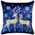 BELIANI - Lot de 2 coussins décoratifs MERINGUE Velours 45 x 45 cm Bleu foncé Motif de Noël - vignette