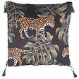 BELIANI - Lot de 2 coussins décoratifs KUHI Velours 45 x 45 cm Noir Motif animal - vignette