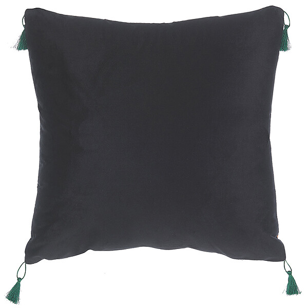 BELIANI - Lot de 2 coussins décoratifs KUHI Velours 45 x 45 cm Noir Motif animal - large
