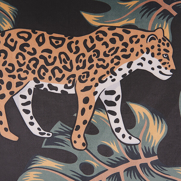 BELIANI - Lot de 2 coussins décoratifs KUHI Velours 45 x 45 cm Noir Motif animal - large
