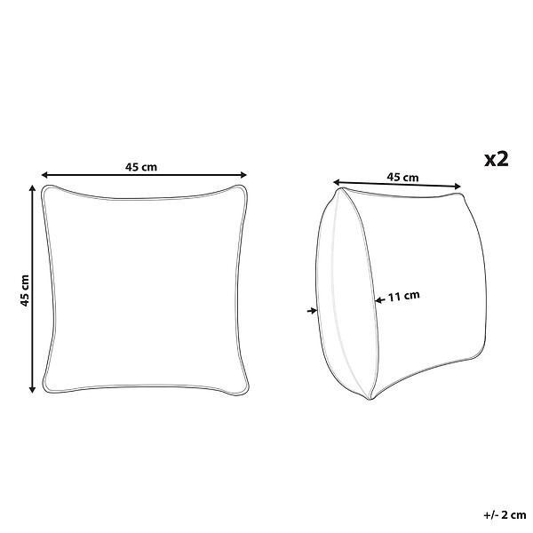 BELIANI - Lot de 2 coussins décoratifs ZAMIA Coton 45 x 45 cm Blanc Motif de Noël - large