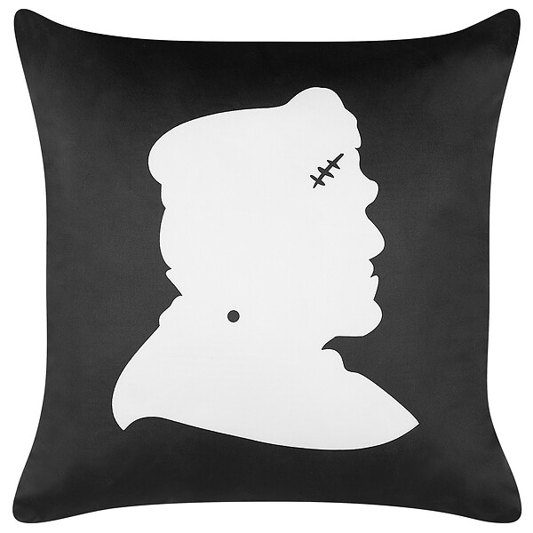 BELIANI - Lot de 2 coussins décoratifs FRANKLINIA Velours 45 x 45 cm Noir Motif abstrait - large