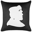 BELIANI - Lot de 2 coussins décoratifs FRANKLINIA Velours 45 x 45 cm Noir Motif abstrait - vignette