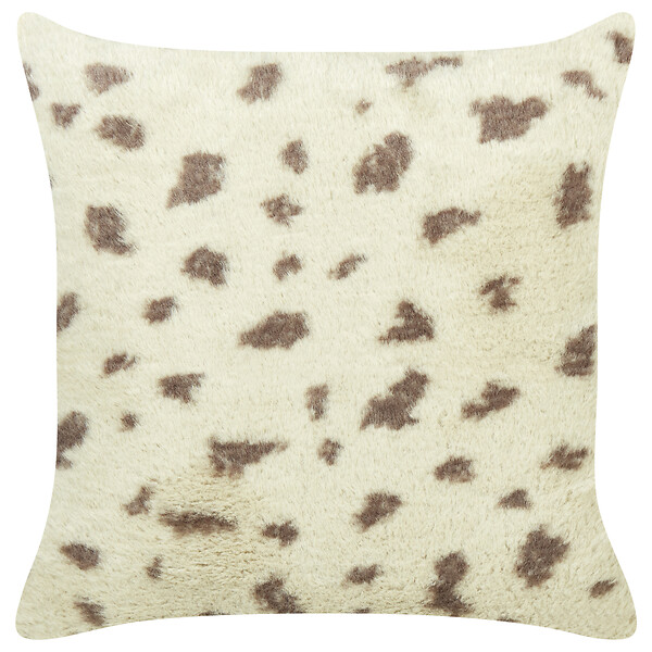 BELIANI - Lot de 2 coussins décoratifs KASRA Fourrure synthétique 45 x 45 cm Beige Motif abstrait - large