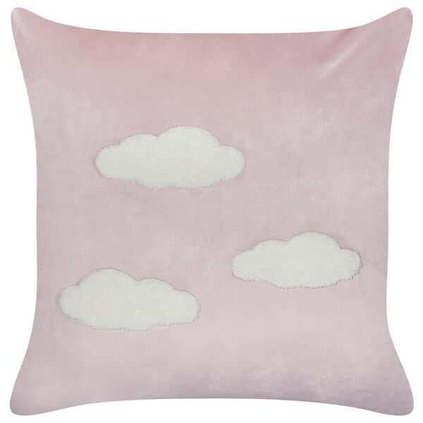 BELIANI - Lot de 2 coussins décoratifs IPOMEA Velours 45 x 45 cm Rose - large