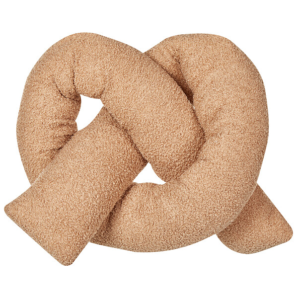 BELIANI - Lot de 2 coussins décoratifs GLADIOLUS Bouclé 172 x 14 cm Marron clair Unicolore - large