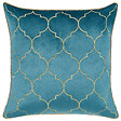 BELIANI - Lot de 2 coussins décoratifs ALYSSUM Velours 45 x 45 cm Bleu Motif de treillis - vignette