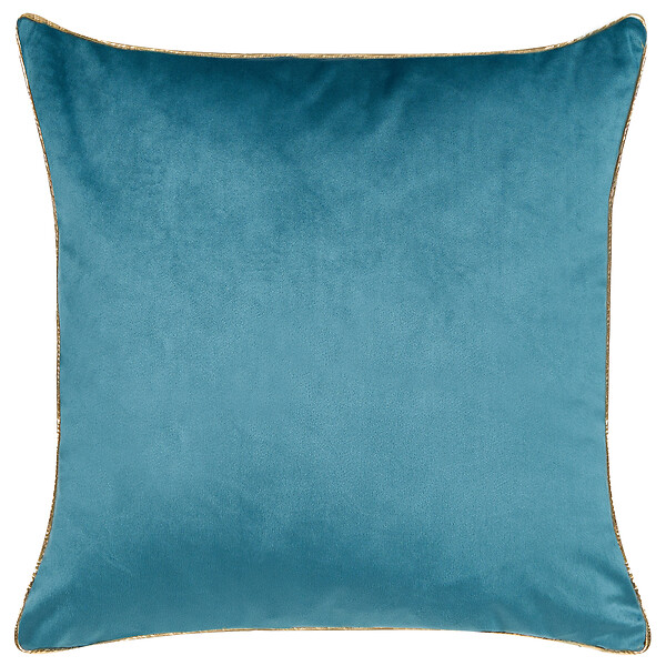 BELIANI - Lot de 2 coussins décoratifs ALYSSUM Velours 45 x 45 cm Bleu Motif de treillis - large