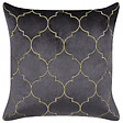 BELIANI - Lot de 2 coussins décoratifs ALYSSUM Velours 45 x 45 cm Gris Motif de treillis - vignette