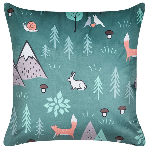 BELIANI - Lot de 2 coussins décoratifs FOOTHILL Velours 45 x 45 cm Vert menthe - large