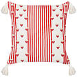 BELIANI - Lot de 2 coussins décoratifs BANKSIA Coton 45 x 45 cm Rouge À rayure - vignette
