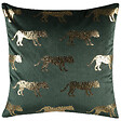 BELIANI - Lot de 2 coussins décoratifs BLUEBELL Velours 45 x 45 cm Vert foncé Motif animal - vignette
