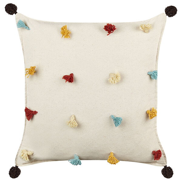 BELIANI - Lot de 2 coussins décoratifs FUSSEL Coton 45 x 45 cm Beige clair - large