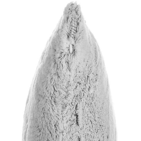 BELIANI - Lot de 2 coussins décoratifs CLEMATIS Fourrure synthétique 45 x 45 cm Gris clair Unicolore - large