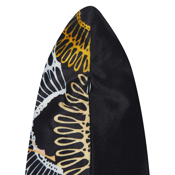 BELIANI - Lot de 2 coussins décoratifs LAGURUS Velours 45 x 45 cm Multicolore Motif de plante - large