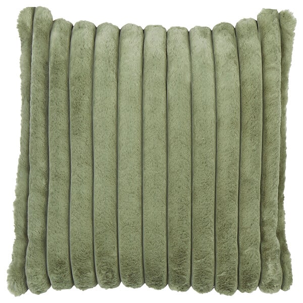 BELIANI - Lot de 2 coussins décoratifs RAKYA 45 x 45 cm Fourrure synthétique Vert À rayure - large