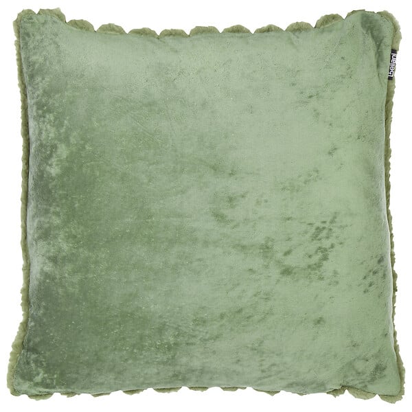 BELIANI - Lot de 2 coussins décoratifs RAKYA 45 x 45 cm Fourrure synthétique Vert À rayure - large