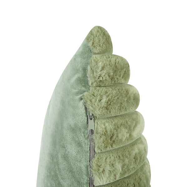 BELIANI - Lot de 2 coussins décoratifs RAKYA 45 x 45 cm Fourrure synthétique Vert À rayure - large