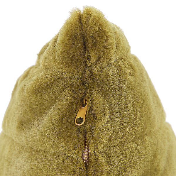 BELIANI - Lot de 2 coussins décoratifs PUMILA Fourrure synthétique 45 x 45 cm Vert olive À rayure - large