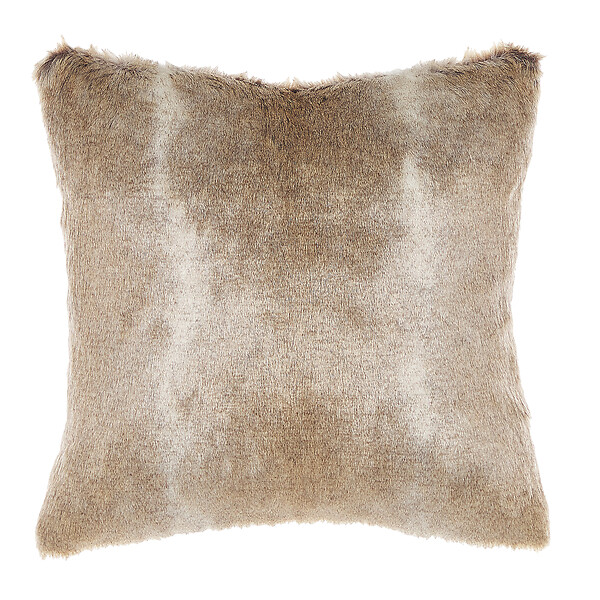 BELIANI - Lot de 2 coussins décoratifs HORDEUM 45 x 45 cm Fourrure synthétique Marron clair Unicolore - large