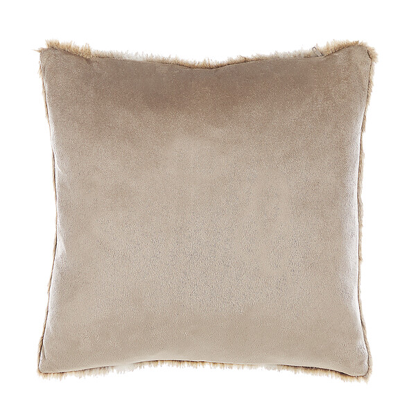 BELIANI - Lot de 2 coussins décoratifs HORDEUM 45 x 45 cm Fourrure synthétique Marron clair Unicolore - large