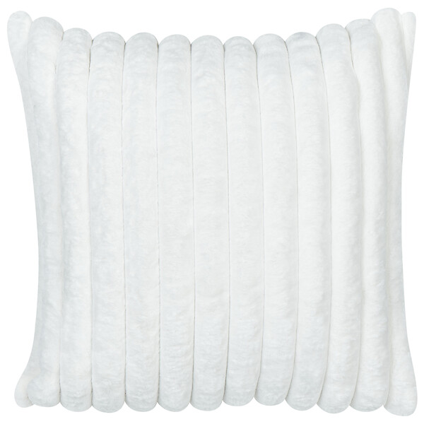 BELIANI - Lot de 2 coussins décoratifs RAKYA 45 x 45 cm Fourrure synthétique Blanc À rayure - large