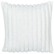 BELIANI - Lot de 2 coussins décoratifs RAKYA 45 x 45 cm Fourrure synthétique Blanc À rayure - vignette