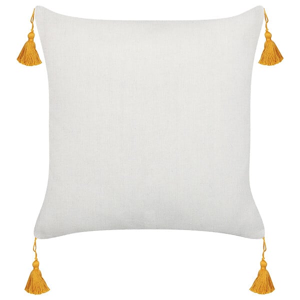 BELIANI - Lot de 2 coussins décoratifs ABUTILON 45 x 45 cm Beige Motif floral - large