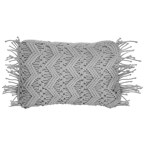 BELIANI - Lot de 2 coussins décoratifs KIRIKKALE Coton 30 x 45 cm Gris Motif géométrique - large