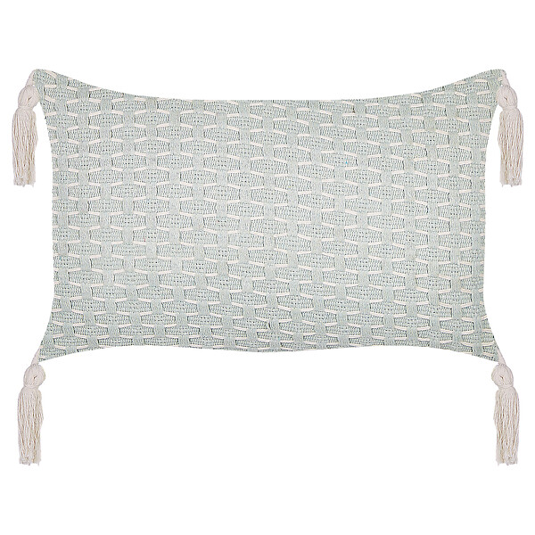 BELIANI - Lot de 2 coussins décoratifs HAKONE 45 x 25 cm Vert menthe Motif géométrique - large