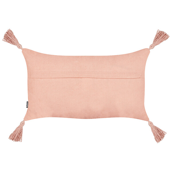 BELIANI - Lot de 2 coussins décoratifs VALVARIA Coton 30 x 50 cm Rose pêche Motif à chevrons - large