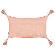 BELIANI - Lot de 2 coussins décoratifs VALVARIA Coton 30 x 50 cm Rose pêche Motif à chevrons - vignette