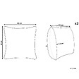 BELIANI - Lot de 2 coussins décoratifs EXACUM Velours 45 x 45 cm Blanc Motif de Noël - vignette