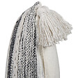 BELIANI - Lot de 2 coussins décoratifs ROCHEA Coton 45 x 45 cm Noir À rayure - vignette