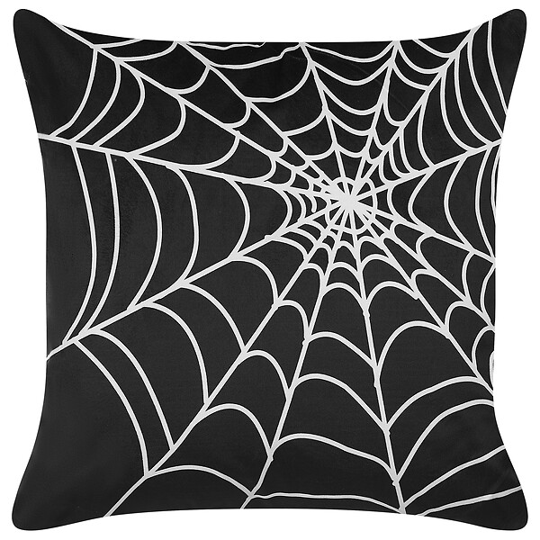 BELIANI - Lot de 2 coussins décoratifs LYCORIS Velours 45 x 45 cm Noir Motif abstrait - large
