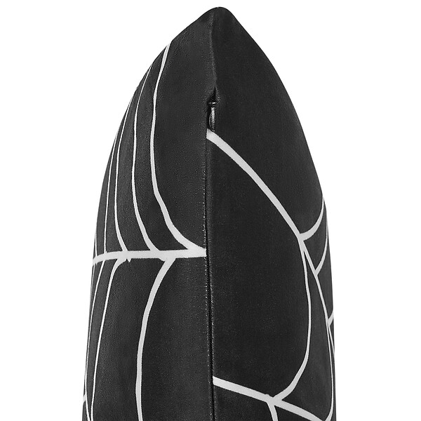 BELIANI - Lot de 2 coussins décoratifs LYCORIS Velours 45 x 45 cm Noir Motif abstrait - large